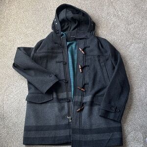 Banana Republic Dark Gray Hooded Trench Coat